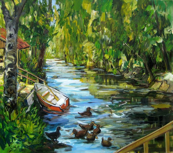 SOMMERTAG, Acryl auf Baumwolle, 130 x 150 cm